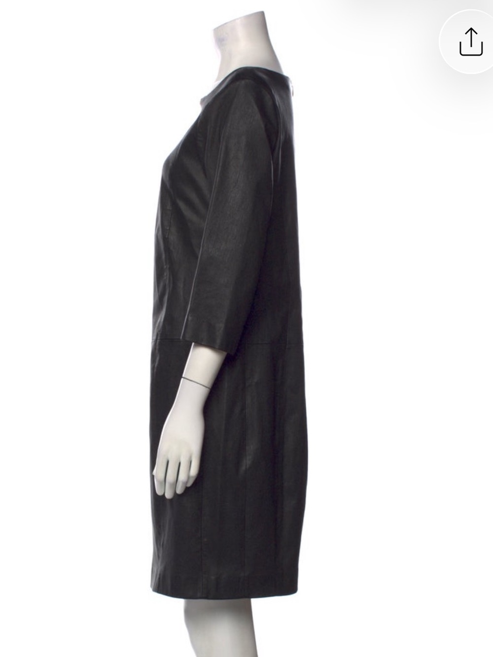 Vince Black Leather Mini Shift Dress Size Small - Picture 2 of 7